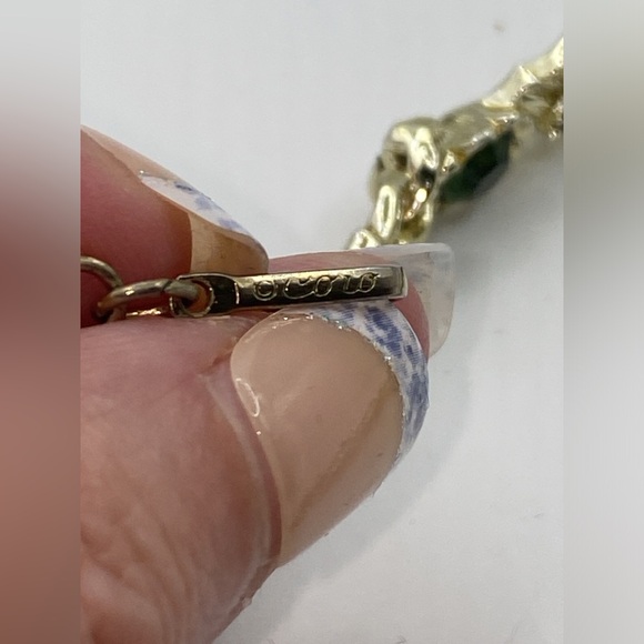 Coro Emerald & Peridot Green Rhinestone Choker  Necklace Hook Clasp - Picture 4 of 4